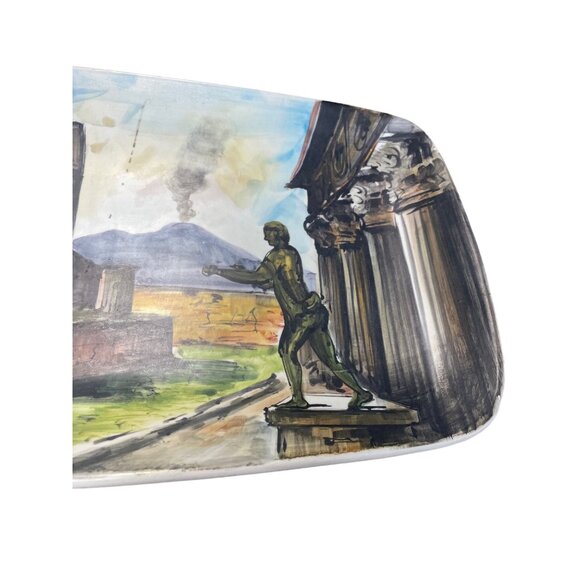 Italain Pompei Ceramic Signed Handpainted Wall Tray Platter SKu 9529 - Picture 5 of 10